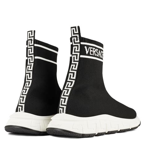 versace collection logo sock trainers